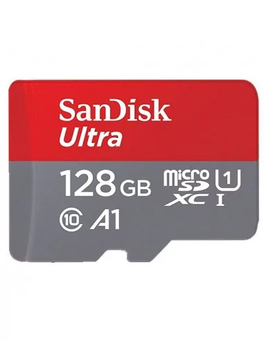 Carte Mémoire SanDisk 128 Go MicroSD XC Ultra + Adaptateur SDe 10, U1, Homologuée A1