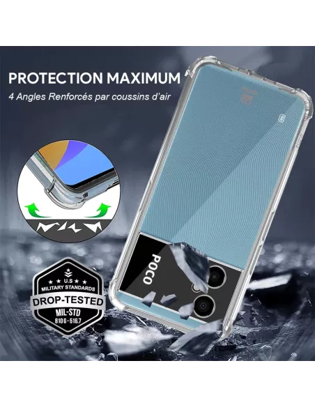Xiaomi Poco M4 (5G) Shockproof Case + 9H Screen Protector Pack - Tr...