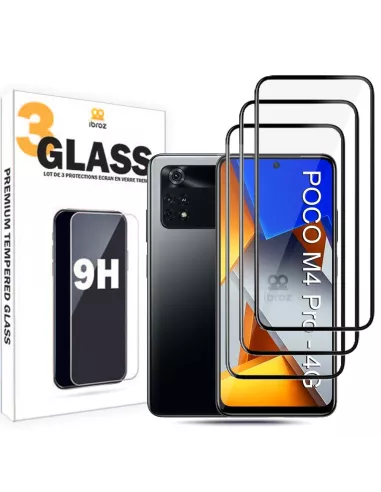 Set of 3 tempered glass screen protectors for Xiaomi Poco M4 Pro ...