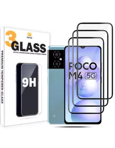 Lot de 3 Protections écran pour Xiaomi Poco M4 en verre trempé 5D -...
