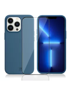 Apple iPhone 13 Pro Max Liquid Silicone Case + 9H Tempered Glass (5D...