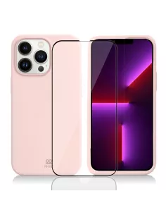 Apple iPhone 13 Pro Max Liquid Silicone Case + 9H Tempered Glass (5D...