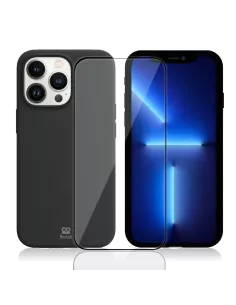 Apple iPhone 13 Pro Max Coque Liquid Silicone + Verre Trempé 9H (5D...