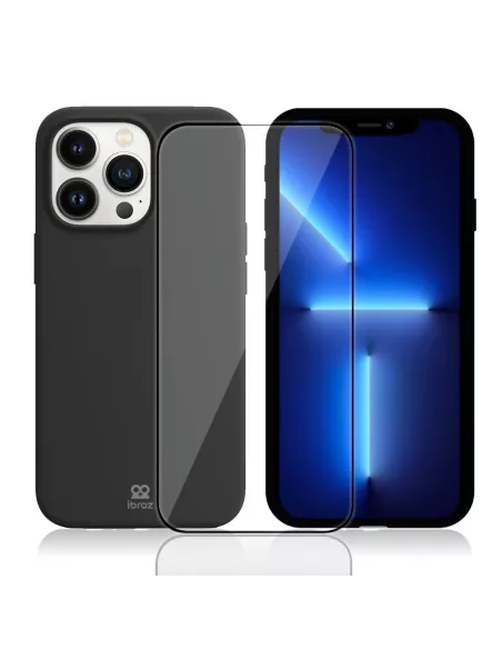 Apple iPhone 13 Pro Max Liquid Silicone Case + 9H Tempered Glass (5D...