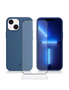 Apple iPhone 13 Mini Liquid Silicone Case + 9H Tempered Glass (5D) -...