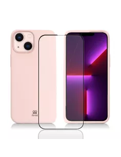 Apple iPhone 13 Mini Liquid Silicone Case + 9H Tempered Glass (5D) -...