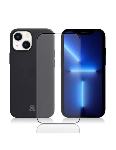 Apple iPhone 13 Mini Liquid Silicone Case + 9H Tempered Glass (5D) -...