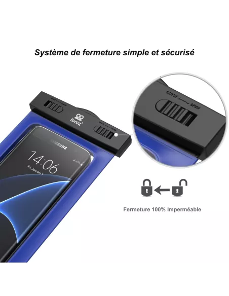 Pochette Housse de transport étanche IPX8 30 mètres - Bleu | Ibroz