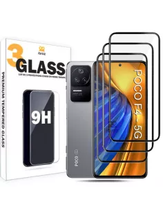 Set of 3 5D tempered glass screen protectors for Xiaomi Poco F4 -...