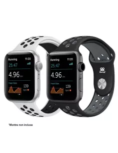 Set of 2 Sport Bands Apple Watch 7, 6, SE, 5, 4, 3 - Black and White...