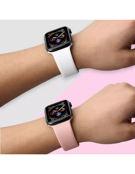 Set of 2 Apple Watch 7, 6, SE, 5, 4, 3 Sport Bands - White and R...