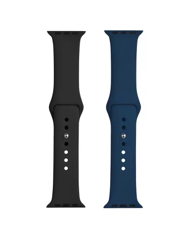 Set of 2 Apple Watch 7, 6, SE, 5, 4, 3 Sport Bands - Navy Blue...