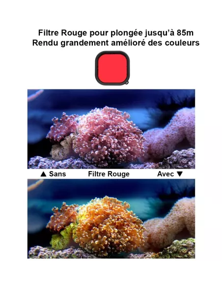 Red filter for GoPro Hero 8 / 8 Black waterproof housing | Ibroz