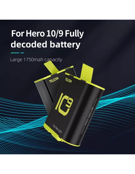 Batterie Rechargeable Grande Capacité 1750mAh pour Gopro Hero 9 et ...