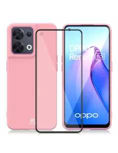 Oppo Reno 8 (5G) Coque LSR Liquid Silicone + Protection écran en ve...