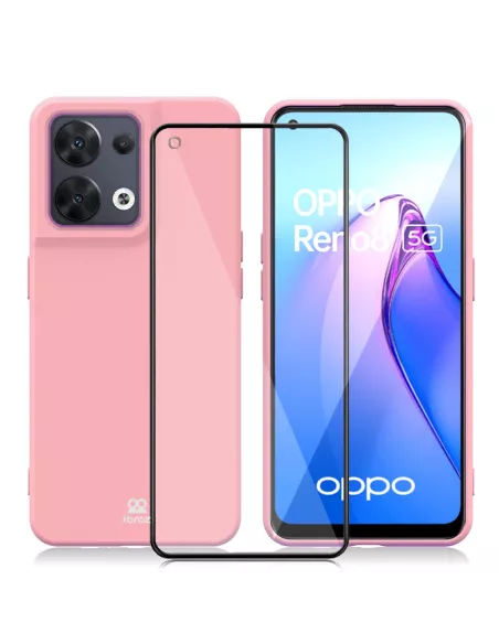 Oppo Reno 8 (5G) Coque LSR Liquid Silicone + Protection écran en ve...