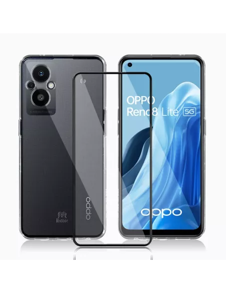 Oppo Reno 8 Lite Pack Coque Antichoc + Protection Ecran 9H - Transp...