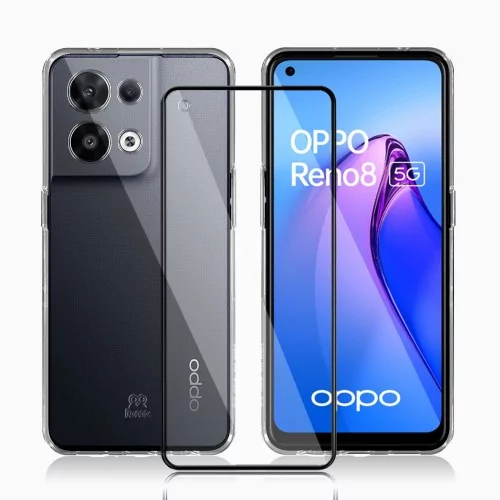 Oppo Reno 8 (5G) Pack Coque Antichoc + Protection Ecran 9H - Transparent