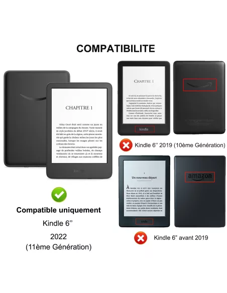 Amazon Kindle 6" (11th Gen - 2022) Origami Leather Case - Blue | Ibroz