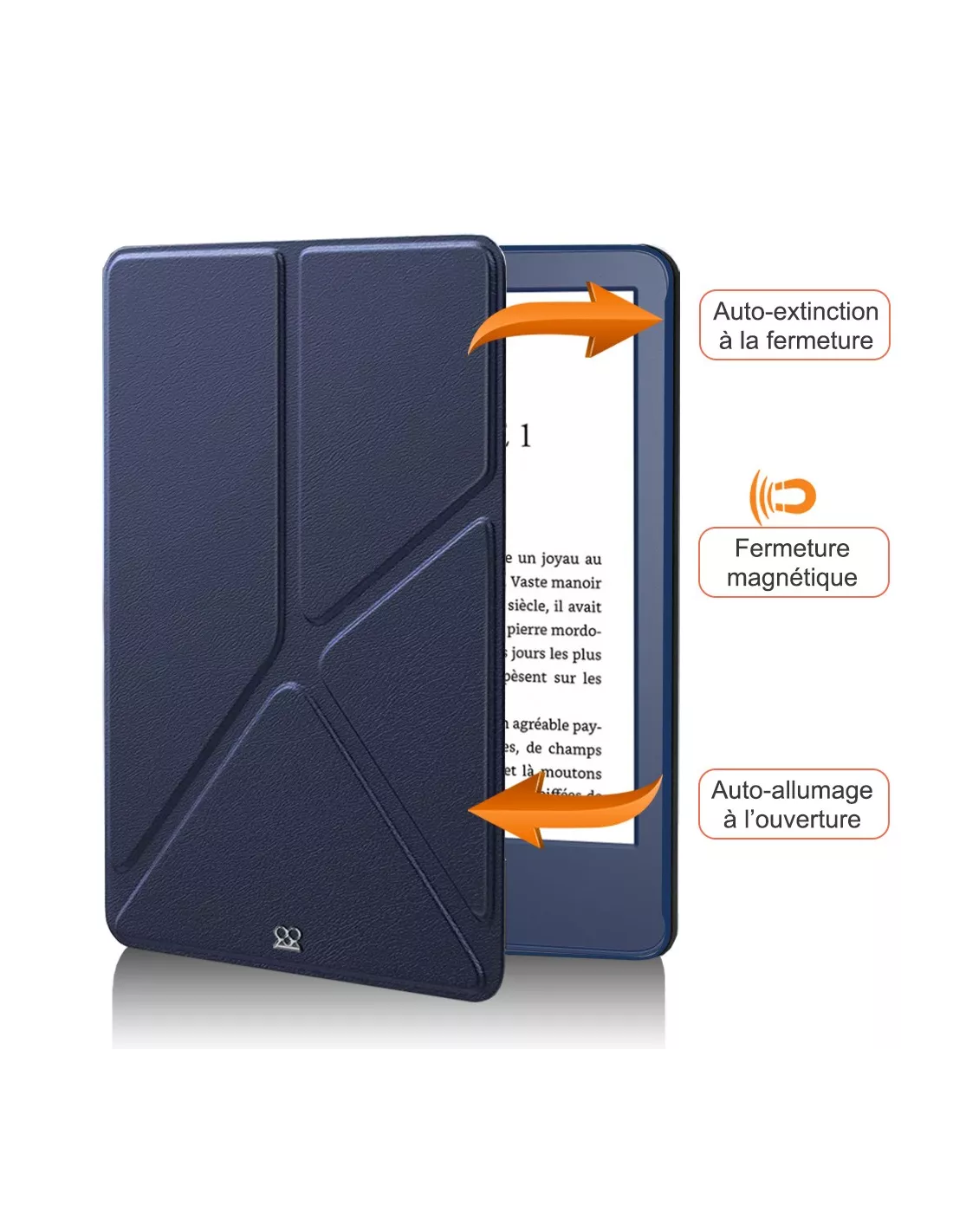 Housse Kindle 6 11e Génération (2024/2022) - Cuir PU Avec Dragonne - Fonction Sommeil/éveil Automatique - Lac Bleu