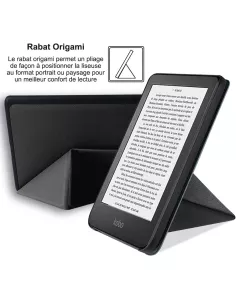 Etui cuir Origami KOBO Clara 2E (2022) - Noir | Ibroz 2