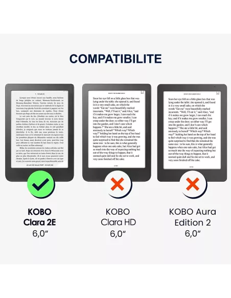 Etui cuir Origami KOBO Clara 2E (2022) - Rose Gold | Ibroz