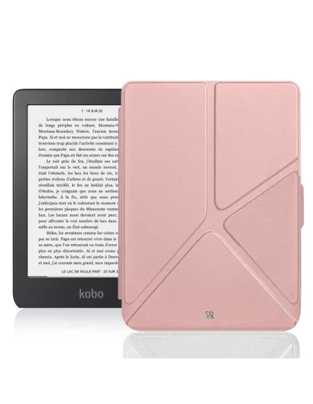 Etui cuir Origami KOBO Clara 2E (2022) - Rose Gold | Ibroz