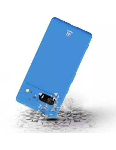 Google Pixel 7 Liquid Silicone Case + 9H Screen Protector - Blue R...