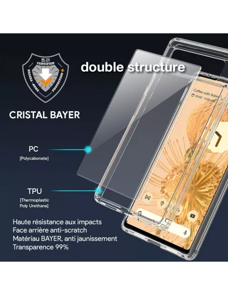 Google Pixel 7 Pro Coque Antichoc Bayer Transparente + Protection E...