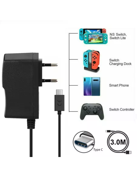 USB-C power adapter for Nintendo Switch/Switch OLED/Lite and S...