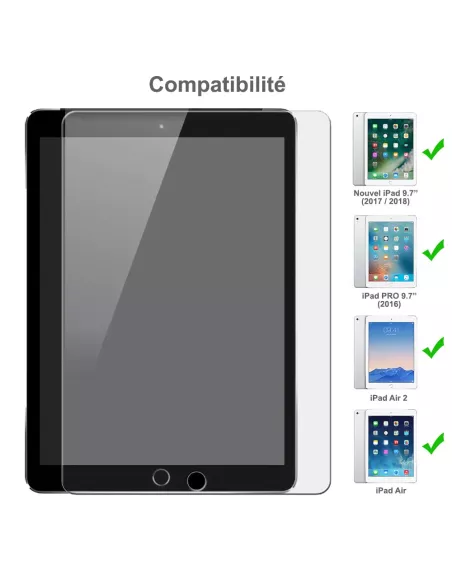 Lot de 2 Protections écran en verre trempé iPad 9,7'' (2018) - iPad...
