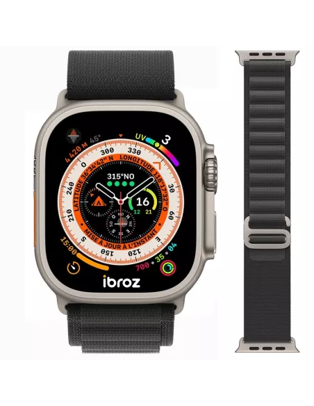 Bracelet Alpine Apple Watch Ultra, 8, 7, 6, SE, 5, 4, 3 - Noir | Ibroz
