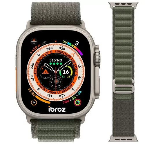 Bracelet Alpine Apple Watch Ultra, 8, 7, 6, SE, 5, 4, 3 - Vert Kaki