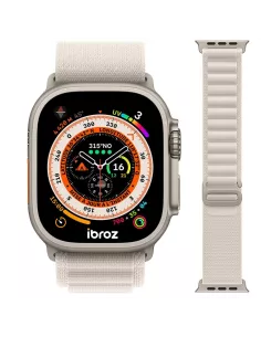 Alpine Wristband Apple Watch Ultra, 8, 7, 6, SE, 5, 4, 3 - White Ecr...