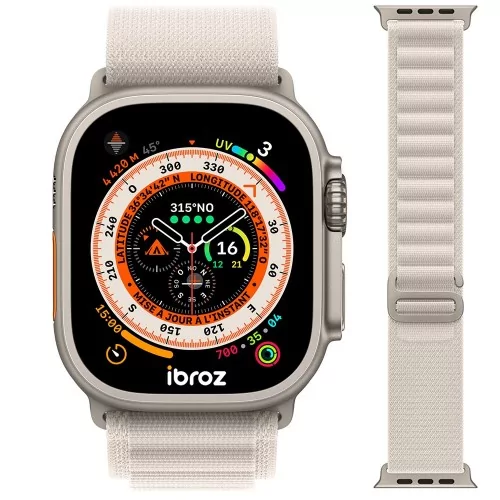 Bracelet Alpine Apple Watch Ultra, 8, 7, 6, SE, 5, 4, 3 - Blanc Ecru
