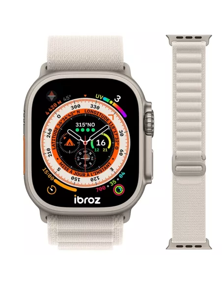 Bracelet Alpine Apple Watch Ultra, 8, 7, 6, SE, 5, 4, 3 - Blanc Ecr...