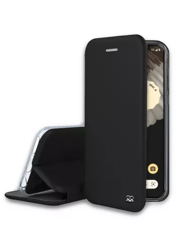 Google Pixel 7 Pro Leather Case Folio Clam Black Ibroz