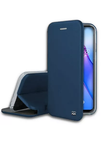 Oppo Reno 8 Leather Case Folio Clam - Cosmos Blue | Ibroz