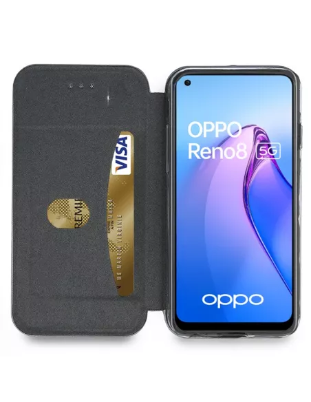 Oppo Reno 8 Leather Case Folio Clam - Cosmos Blue | Ibroz