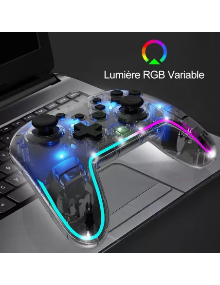 Manette de Jeu Lumineuse Controleur PRO HD Vibes sans fil pour Nint...