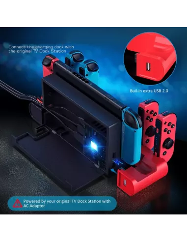 6-in-1 charging station for Joy-con and Nintendo Sw...