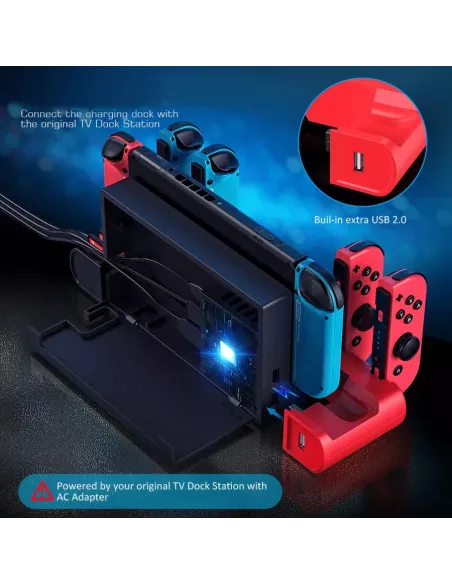 6-in-1 charging station for Joy-con and Nintendo Sw...