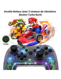 Manette de Jeu Lumineuse Controleur PRO HD Vibes sans fil pour Nint... 2