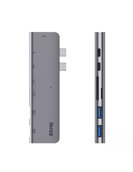 ibroz-HUB USB type-c to HDMI 3.0, USB splitter for MacBook Pro-Thunderbolt-3-Docking-double-USB