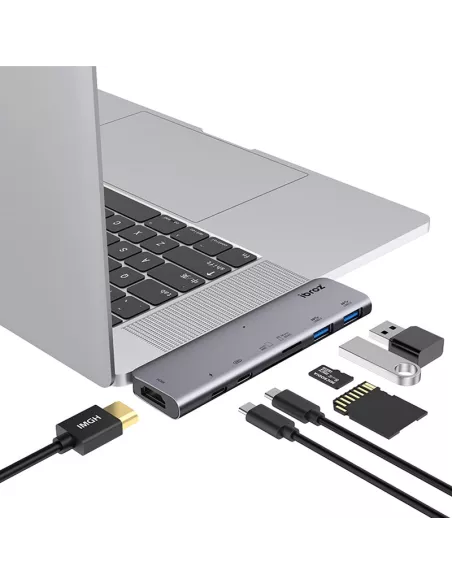 ibroz-HUB USB type-c vers HDMI 3.0, répartiteur USB pour MacBook Pro-Thunderbolt-3-Docking-double-USB_