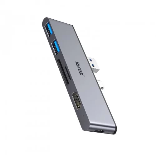 HUB USB-C 6 en 1 pour Microsoft Surface Pro 7 - USB-A 3.0 - USB-C 3.0 - HDMI 4K - Lecteur Cartes SD-TF