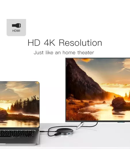 15W Wireless Induction Charger + 6-in-1 Hub - HDMI 4K + 3 USB-C - ...