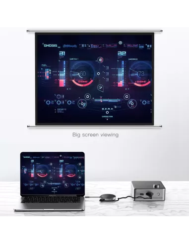 ibroz wireless induction charger 15W + Hub 6 in 1 - HDMI 4K + 3 USB-C - USB-C 100W + SD Reader