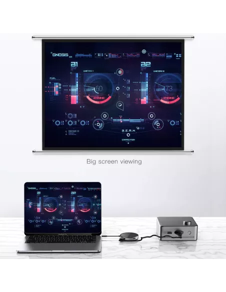 Chargeur ibroz sans fil à induction 15W + Hub 6 en 1 - HDMI 4K + 3 USB-C - USB-C 100W + Lecteur SD