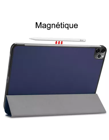 ibroz Leather Case Smart Folio Cover for iPad Pro 11" (1ᵉ, 2ᵉ, 3ᵉ, 4ᵉ Generation) night blue